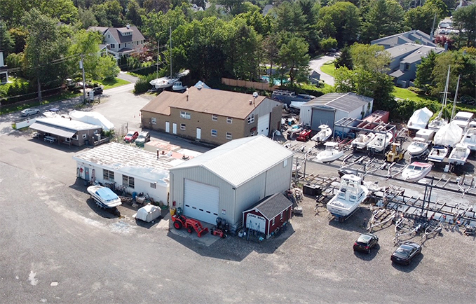 Mcmichael yacht yard aerial view